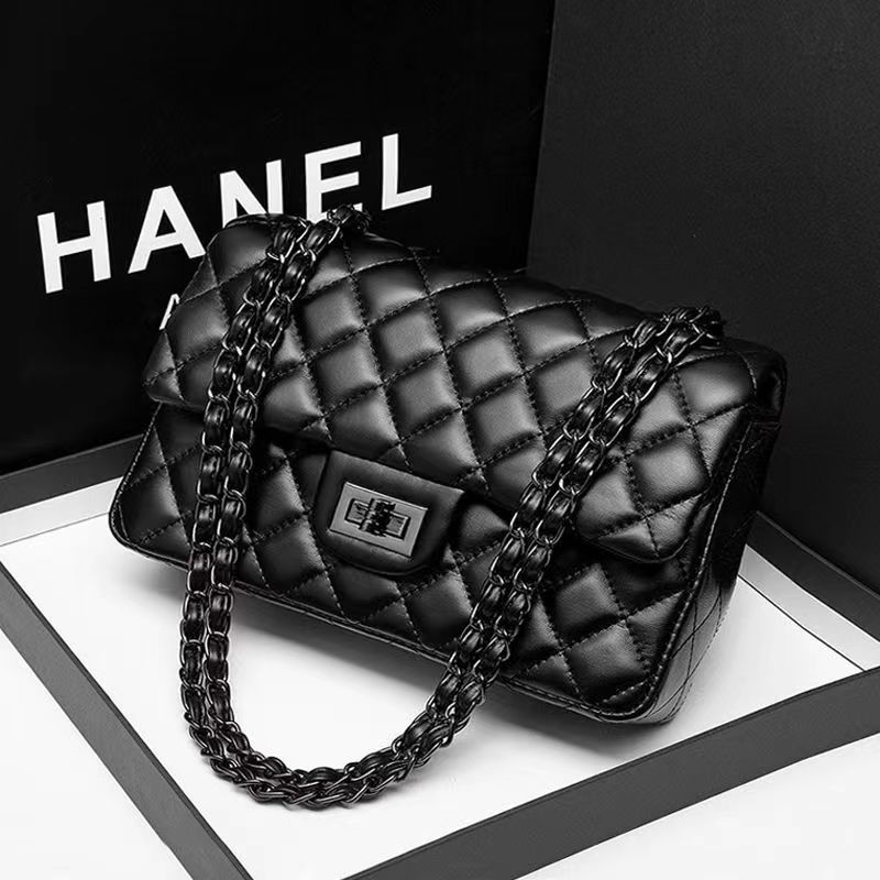 Women's CF Small Fragrant Style Grid Chain Bag Armpit Fashionable Versatile New High-end Single Shoulder Crossbody