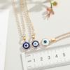Trendy Demon Eye Necklace European and American Golden Chain Turkey Blue Eye Round Drop Shape Necklace for Women