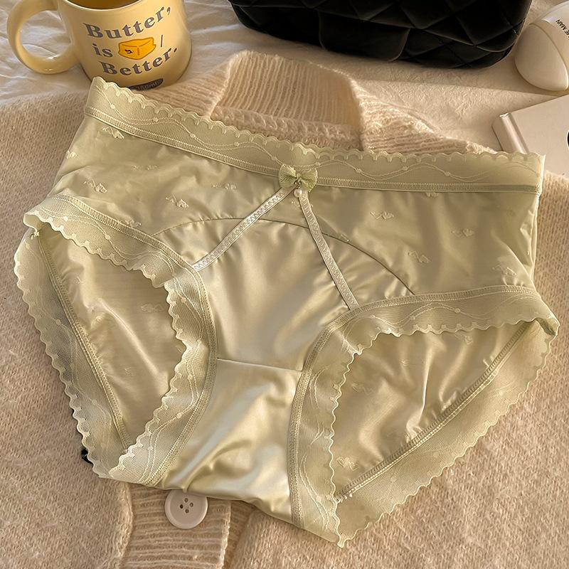 Women's Underwear Women's Panties Waist Lift Hip Breathable Briefs Hollow Translucent Sexy Bow Wrap Hip