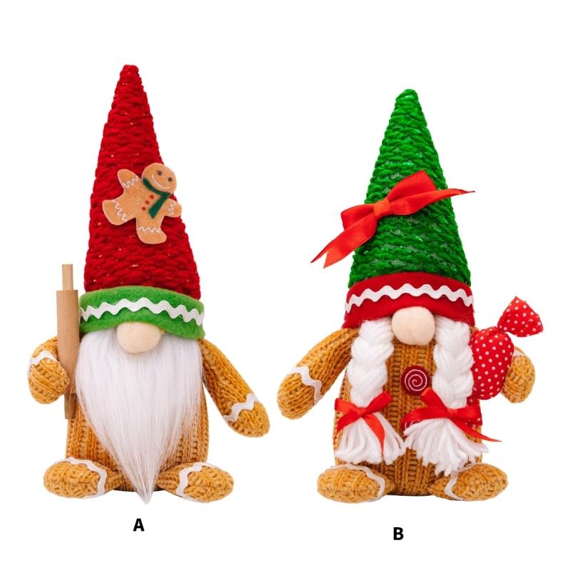 Handmade Christmas Gingerbreads Gnomes Christmas Gingerbreads Man Gnomes Plush Collection Holiday Ornament Decors