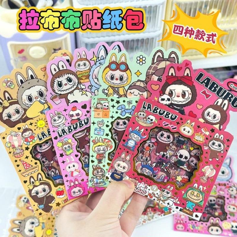 5pcs/pack Labbubu DIY Stickers Creative Cartoon Sticker DIY Scrapbook Diary Cup Aesthetic Sticker School Diy Handbook Stationery