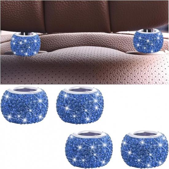4PCS Bling Car Headrest Collars, Crystal Rhinestone Vehicle Head Rest Collars Decorative Rings, Diamond Automotive Seat Interior Charms Accessories,