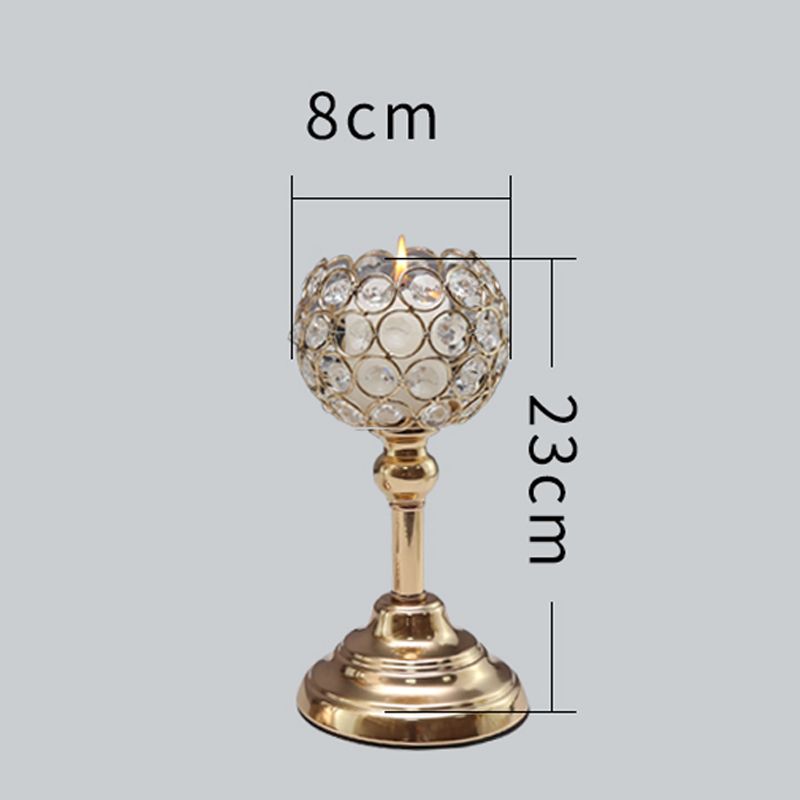 Nordic Candlestick Ornaments, Golden Light Luxury Crystal Home Living Room Table Decoration, Romantic Feather Candlestick New Product