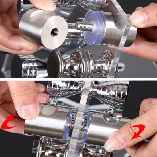 Extractor spate în spate din oțel inoxidabil Buton ușă din sticlă Mâner de duș cu apăsare pentru baie