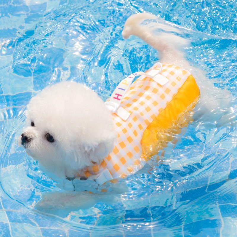 Cute Dinosaur Print Dog Life Jacket Summer Swimwear Buoyancy Vest for Small to Medium Dogs Water Play Floatation Suit Pet Clothe