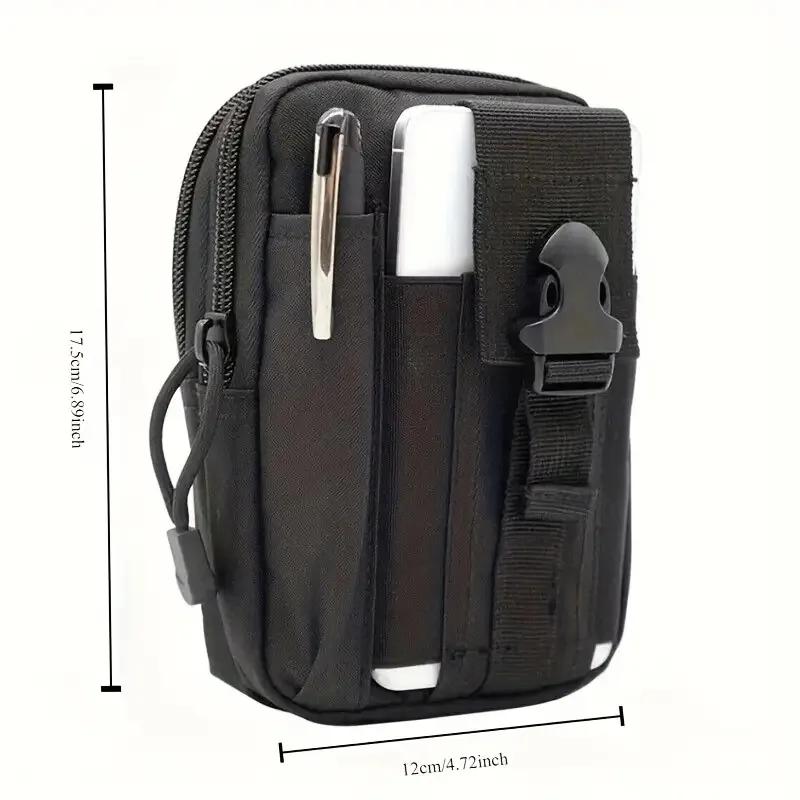 1Pc Unisex Tactical Waist Bag - Heavy-Duty Multi-Functional Belt Bag with Adjustable Strap, Secure Zipper Closure, Lightweight