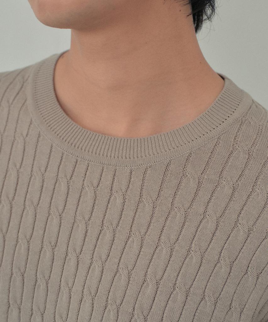 Wednesday Oasis Washable Cable Crop Half Knit_Beige(Wc26Kn84)