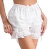 Womens Ruffled Bloomers Tiered Maid Cosplay Shorts Bowknot Culottes Halloween Panties