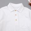Boys' Pure Cotton Long-Sleeved T-Shirts, Girls' White Bottoming Shirts, Lapel School Uniforms, Class Uniforms for Spring