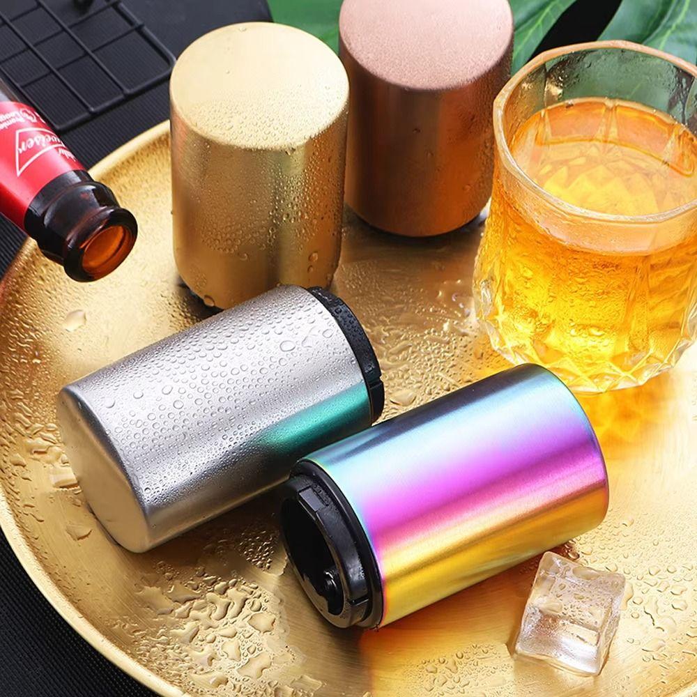 Kitchen Tool Beer Bottle Opener Bar Tool Push Down Opener Gift Stainless Steel Opener
