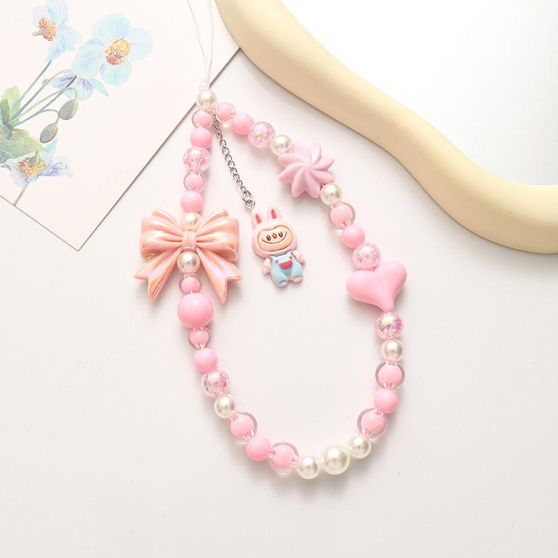 

Бантик Лабубу Мультяшный Милый Ремешок-подвеска на запястье для телефона для iPhone для Android Веревка для мобильного телефона Украшение для сумки Брелок