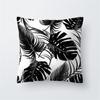 Black and White Tropical Plant Leaf Print Pattern Cushion Cover Home Living Room Sofa Decorative Pillow Pillow Cover 45x45cm