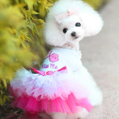 Pet Puppy Small Dog Cat Lace Skirt Princess  Dress Clothes Costume