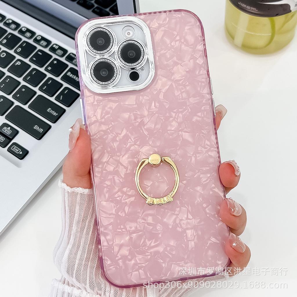 Electroplating fine hole IMD ring buckle mobile phone case for Apple 16PROMAX lens film 15 feathers 14 folds 13