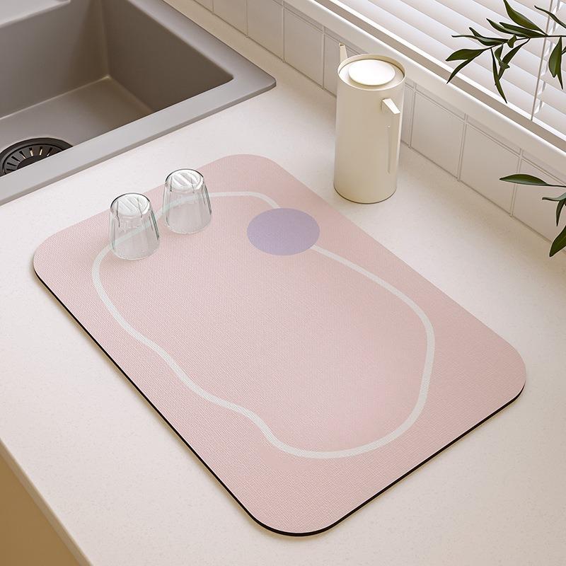 Small Fresh Kitchen Countertop Mat Dirt Resistant Heat-resistant Heat-insulating Pad Water Absorbing Quick Drying Anti Slip Pad