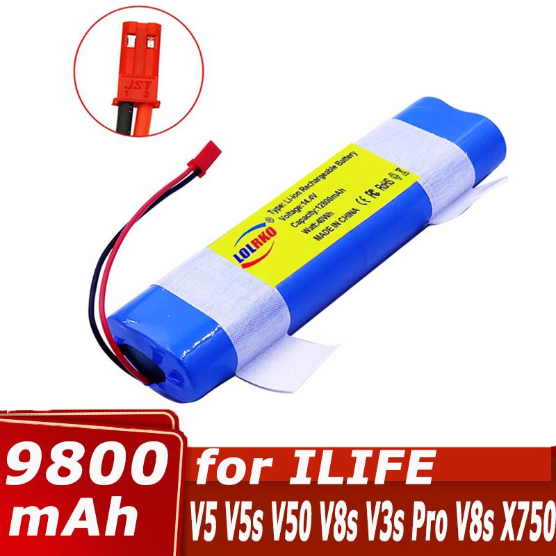 14.8V Battery 6800mAh 12800mAh Lithium Battery for ILIFE V5 V5s V50 V3 Plus V3s Pro Robot Vacuum Cleaner Ilife V5s Pro Battery