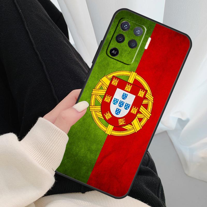 Portugal Flag Case For Oppo A18 A38 A58 A78 A98 A80 A60 A40 A96 A76 A16 A94 A74 A54 A15 A17 A57 A77 A5 Pro