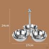 Condiment Serving Bowl Divided Multi Section Fruit Tray Stainless Steel Display With Handle
