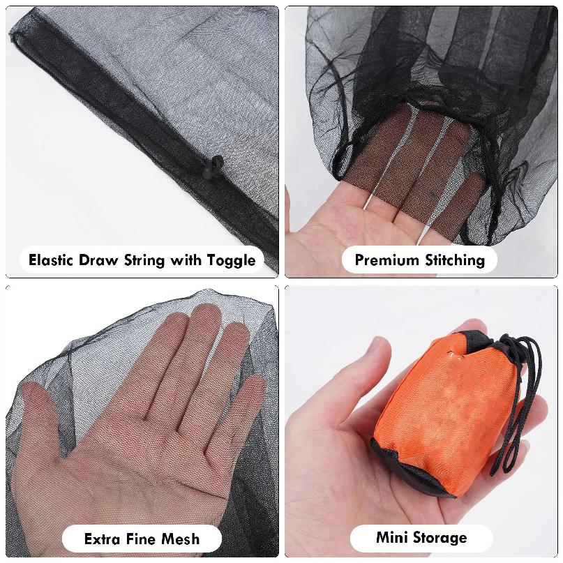 Outdoor Mosquito Head Mesh Nets, Gardening Hat Insect-Proof Hat For Hiking Camping Fishing Outdoor Mosquito Head Mesh Nets