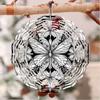Hand-Painted Black & White 3D Butterfly Mandala Wind Chime – Rotating Garden Art Decor for Home, Courtyard