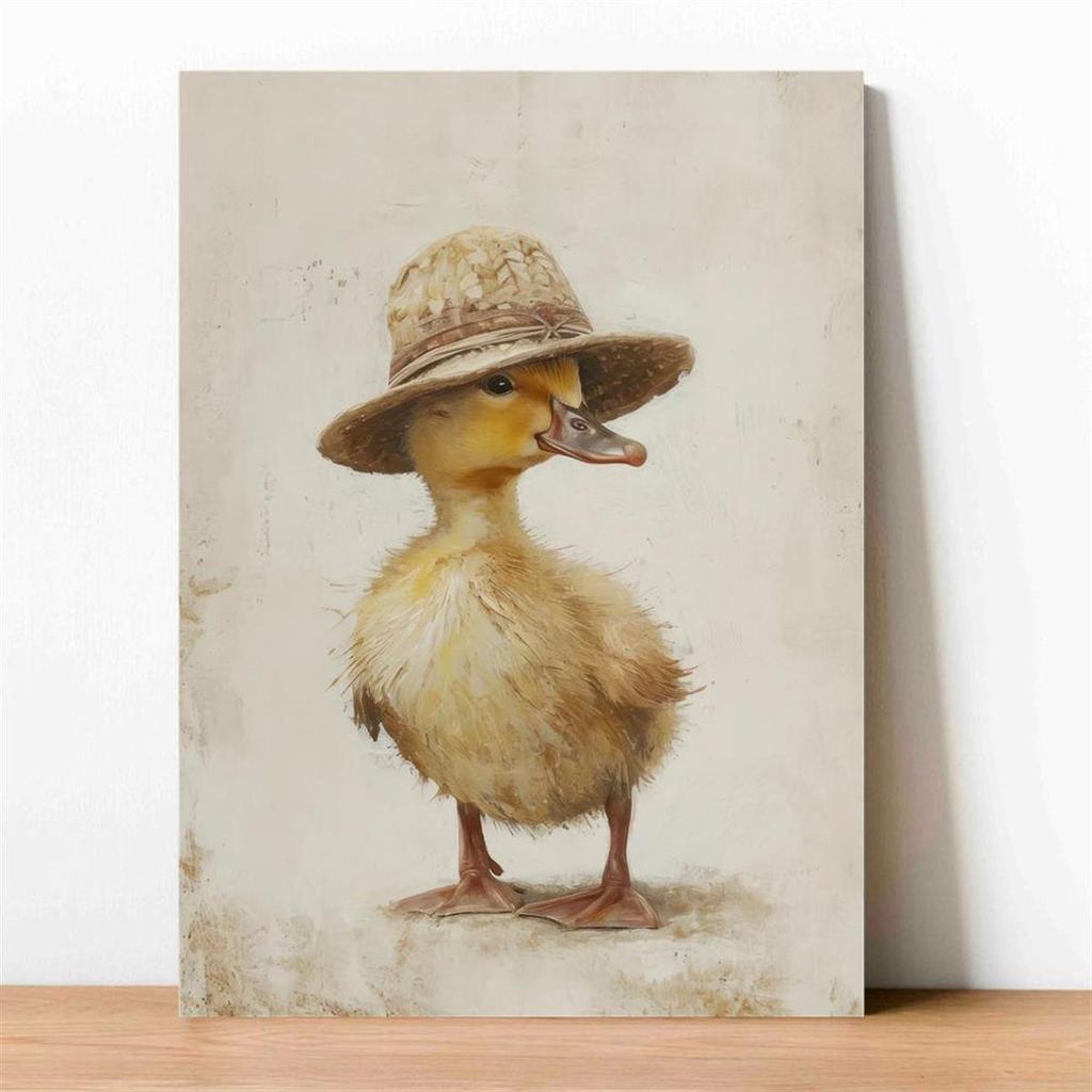 An antique duck canvas art print - Classic decorative art decorating farm animal walls, frameless ink painting, suitable for hom