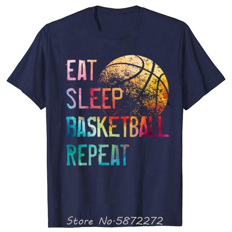 

Funny Eat Sleep Basketball Repeat Graphic Tshirts Cotton Fitness T Shirt Oversized Unisex Tees Tops Mens Clothing Streetwear S