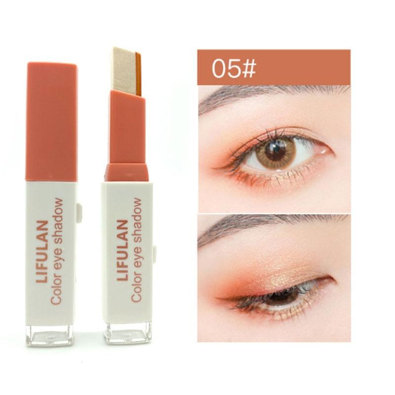 New Fashion Girls 6 Duo Tone Eyeshadow Sticks Waterproof Quick Makeup Gradient Eyeshadow Sticks Long Lasting Glossy Makeup Tool LM