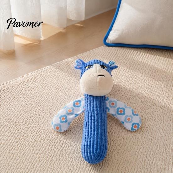 Puppy Teething Relief Toys Squeaky Plush Dog Toy, Cute Animal Shape, Durable Corduroy Crinkle Paper Chew Interactive Training for Dogs Pet Teeth