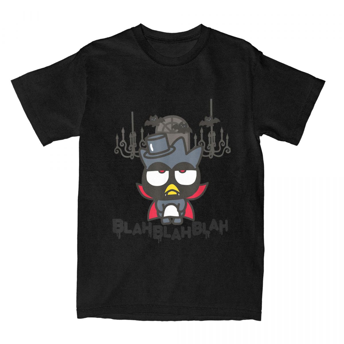Badtz Maru Halloween Vampire T Shirt Vintage Leisure Short Sleeve Casual Cotton T-shirt Streetwear Amusing Harajuku Unisex Tops 4XL