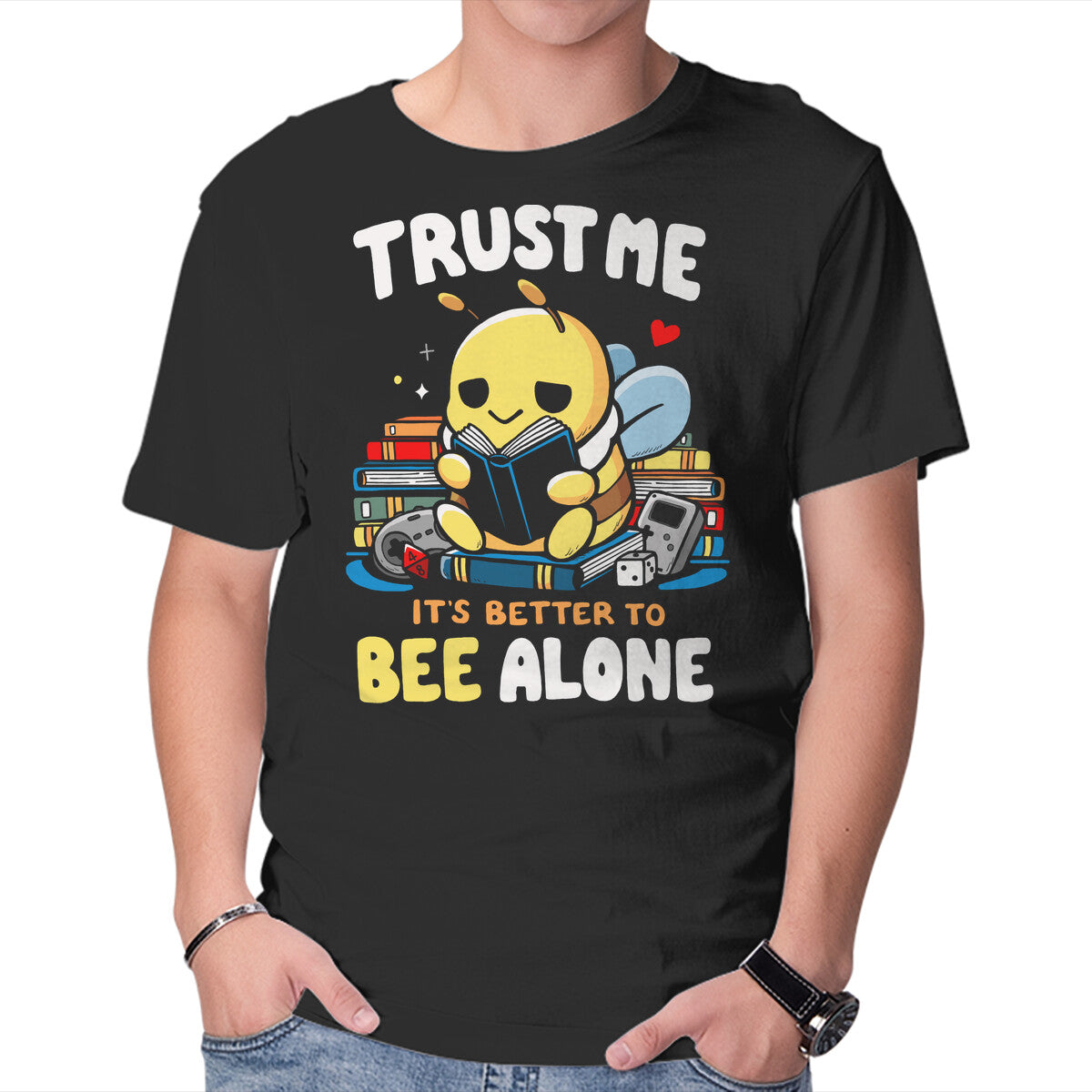 Unisex Crew Neck T-Shirt Better To BEE Alone Graphic Short Sleeve Casual Tee XXXXL
