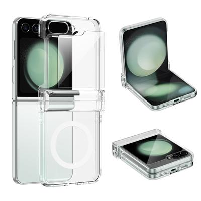 For Samsung Galaxy Z Flip6 5G Magnetic Clear Case TPU+PC Airbag Protective Phone Cover