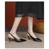Spring New Brand Women Sandal Fashion Shallow Slip on Ladies Elegant Slingback Shoes Square Low Heel Dress Pumps