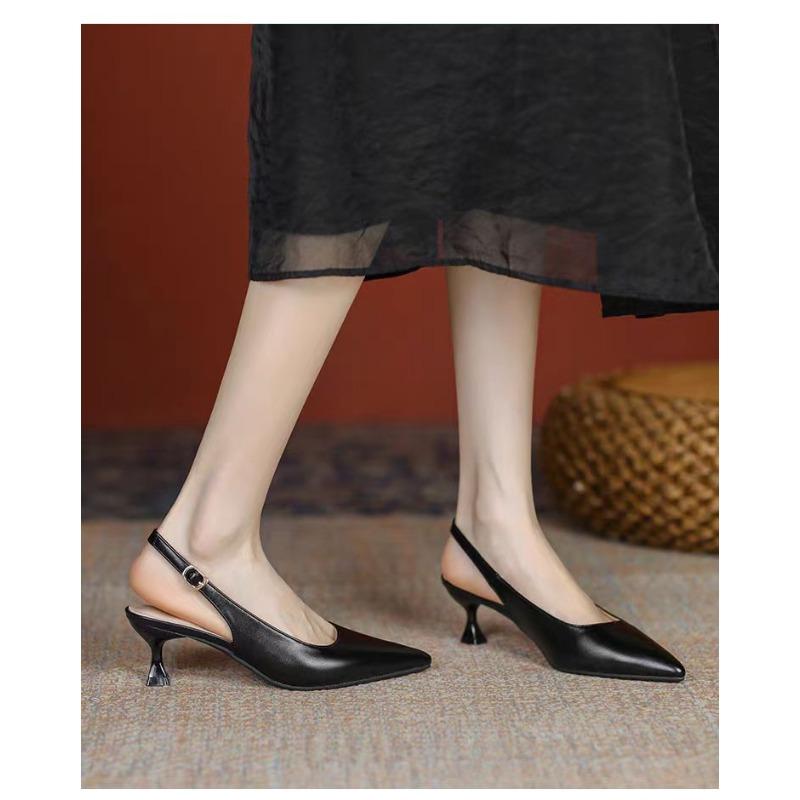 Spring New Brand Women Sandal Fashion Shallow Slip on Ladies Elegant Slingback Shoes Square Low Heel Dress Pumps