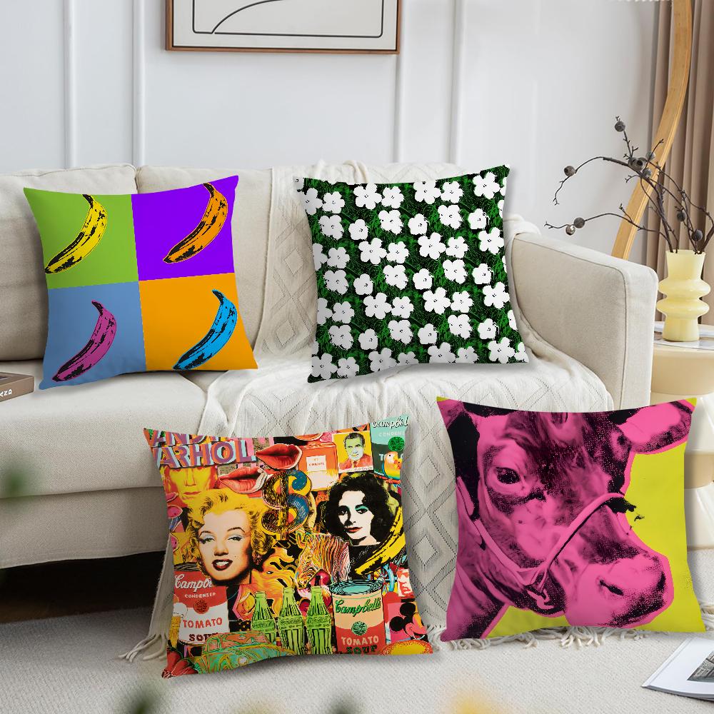 Komfortabelt mykt Blomster Warhol Putetrekk A-Andy for Sofa Stue Hjemmekontor Dekor og Beskyttende Pop-trekk