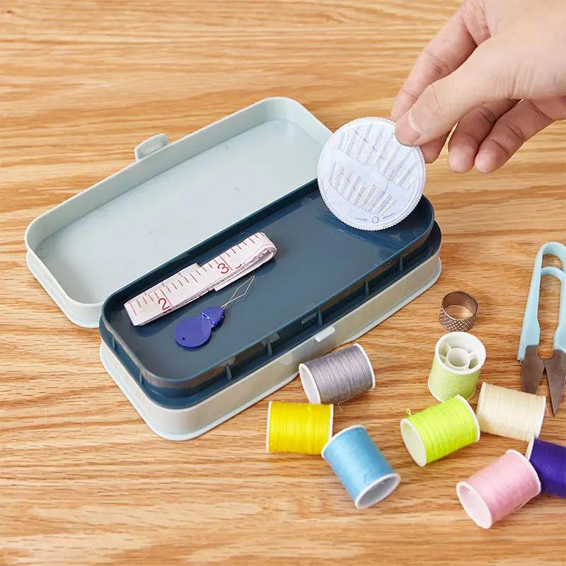 Creative Household Sewing Box Solid Color Mini Portable Travel Wedding Handmade DIY Embroidery Sewing Needle Threader Sewing Kit