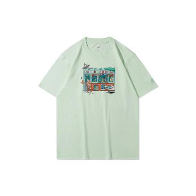 Li Ning Sport Fashion Series Fun Print Round Neck Short Sleeve T-Shirt Men Tops Fairy-Fruit-Green AHSR993-2