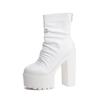 2025 Winter Women's Boots Waterproof Platform Fold Surface Zipper Thick Heel Short Boots Casual Fashion Shoes