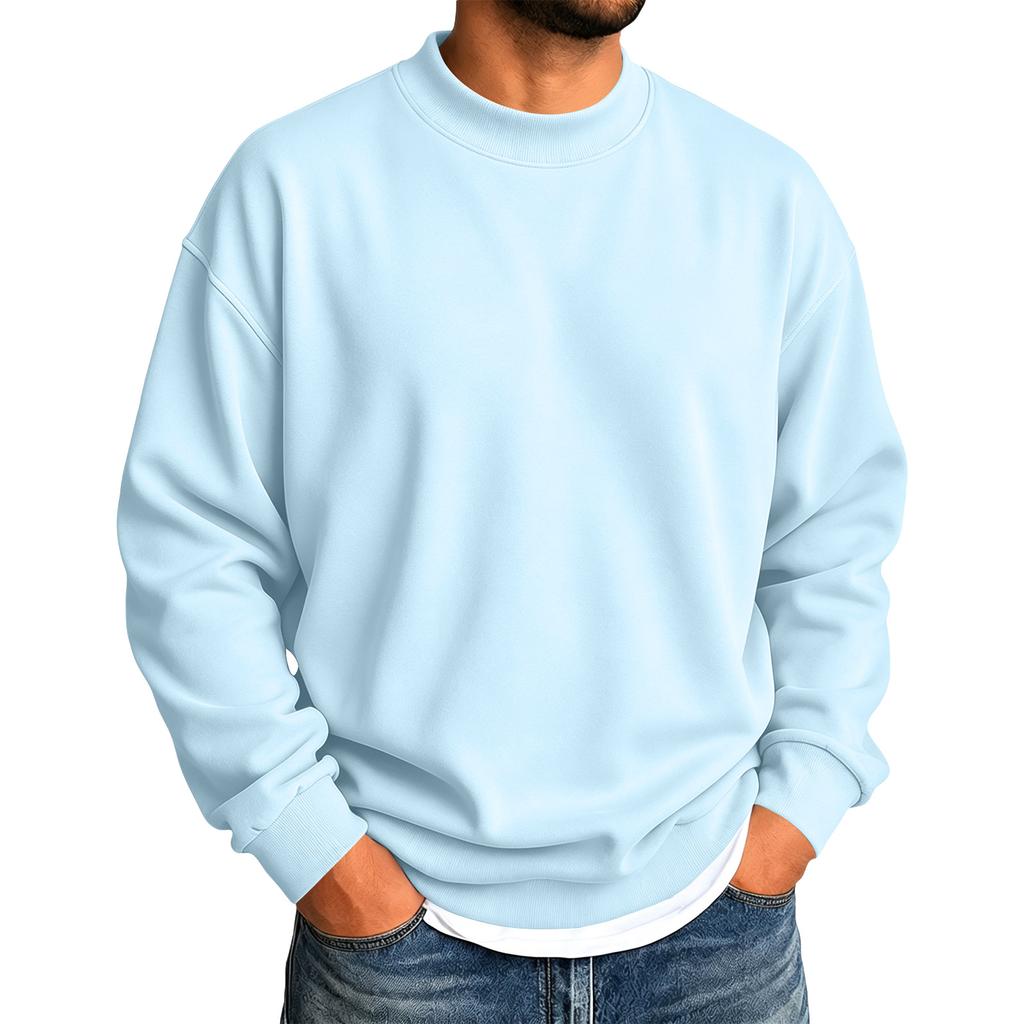 Men's Color Stand Collar Sweatshirt Long Sleeve Casual Pullover