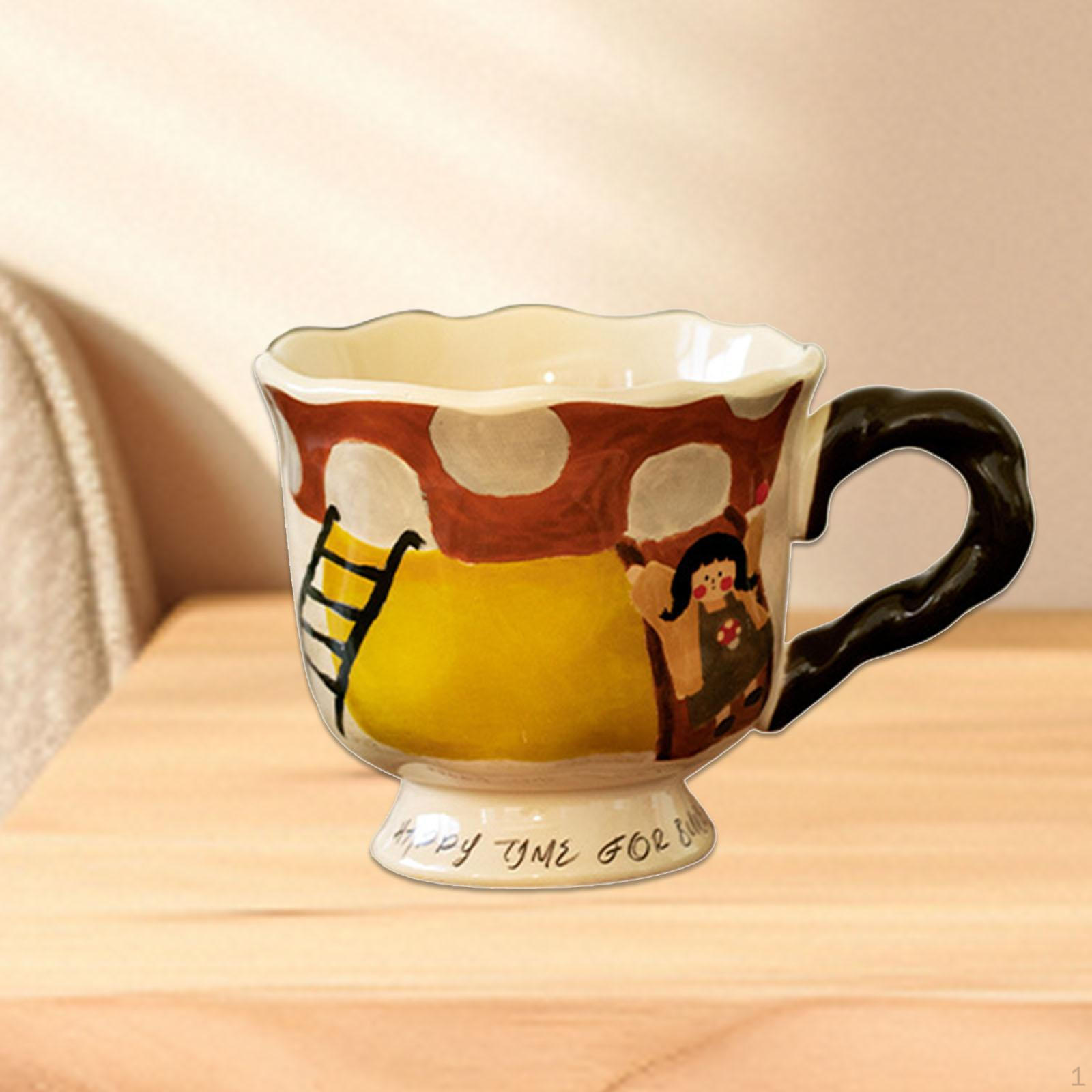 

-Кофейная чашка, молочная чашка с , питьевые принадлежности, фарфоровый кофейный завтрак для офиса, Mushroom House