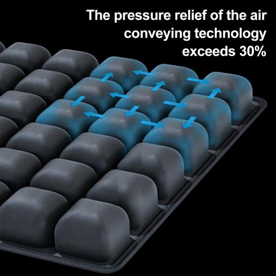Inflatable Seat Cushion Travel Cushion Airplane Seat with Built-in Air Pump 36-Cell Seat Cushion for Long Flights Back And Tailbone Pain Relief