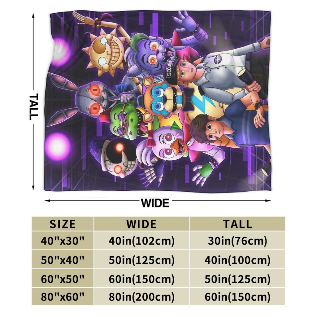 Super Soft FNAF At Freddys Throw Blanket Premium Flannel Fleece Lightweight  Bed Blanket Super Cozy Blankets All Season Use