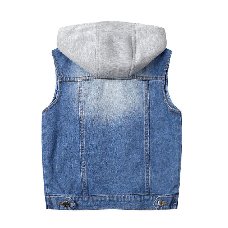 Spring and Autumn Denim Vest Casual Top Coat Children's Clothing