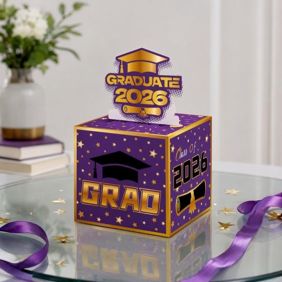 2026 Graduation Money Box for Cash Gift Pull, Class of 2026 Graduation Party Money Holder Box, Funny Congrats Grad Gifts for High School College