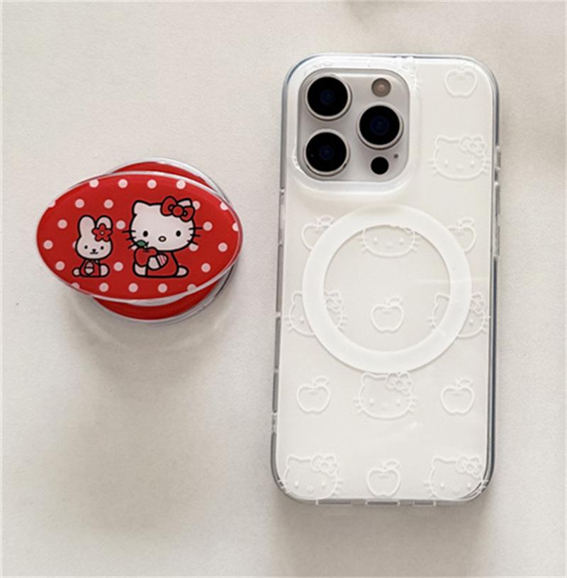 Line Art Cat Magnetic Phone Holder for iPhone 17/16 Pro Max/15/14 Girly Case