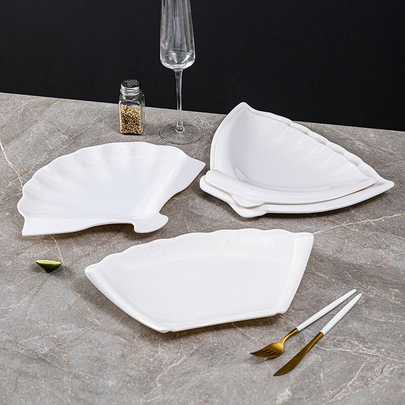 Fan-Shaped Melamine Serving Plate