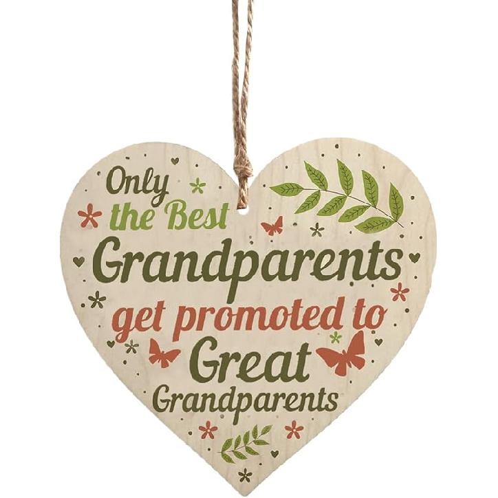 Great Grandparents Wood Sign Get Promoted to Great Grandparents Plaque Gifts Present 4 x 4 inch