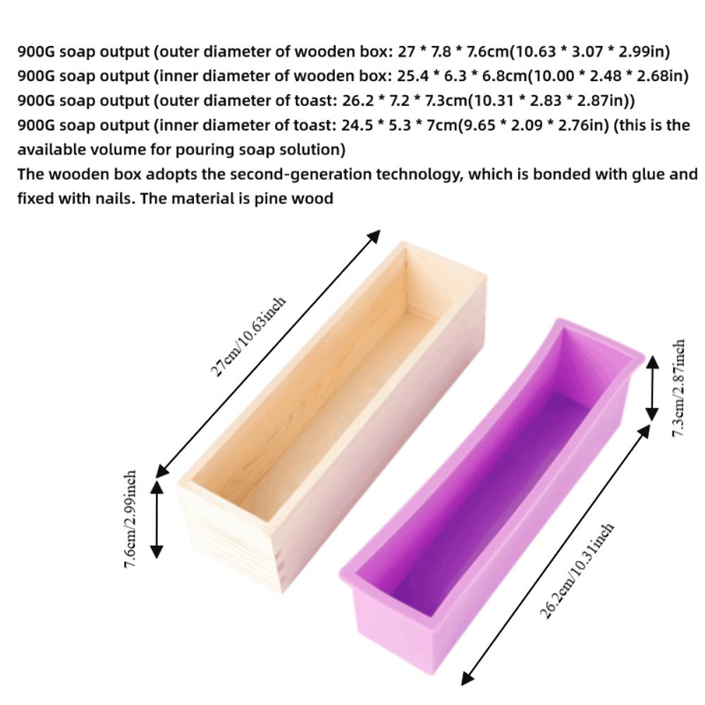 Rectangular Rectangle Soap Mold Flexible Silicone Baking Cake Mold Chocolate Mold Homemade DIY фиолетовый