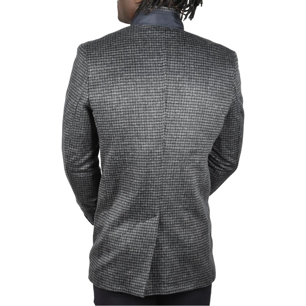 DeepSEA Pötikare Desenli Dik Yaka Dar Kesim Hakim Yaka Kaşe Kaban 2407003