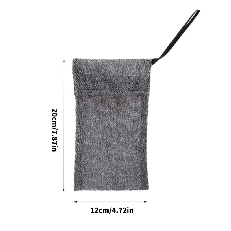 Reusable Soap Holder Exfoliating Mesh Soap Pouch Bath Accessories Hanging Loop for Space Saving Durability Nylon Mesh