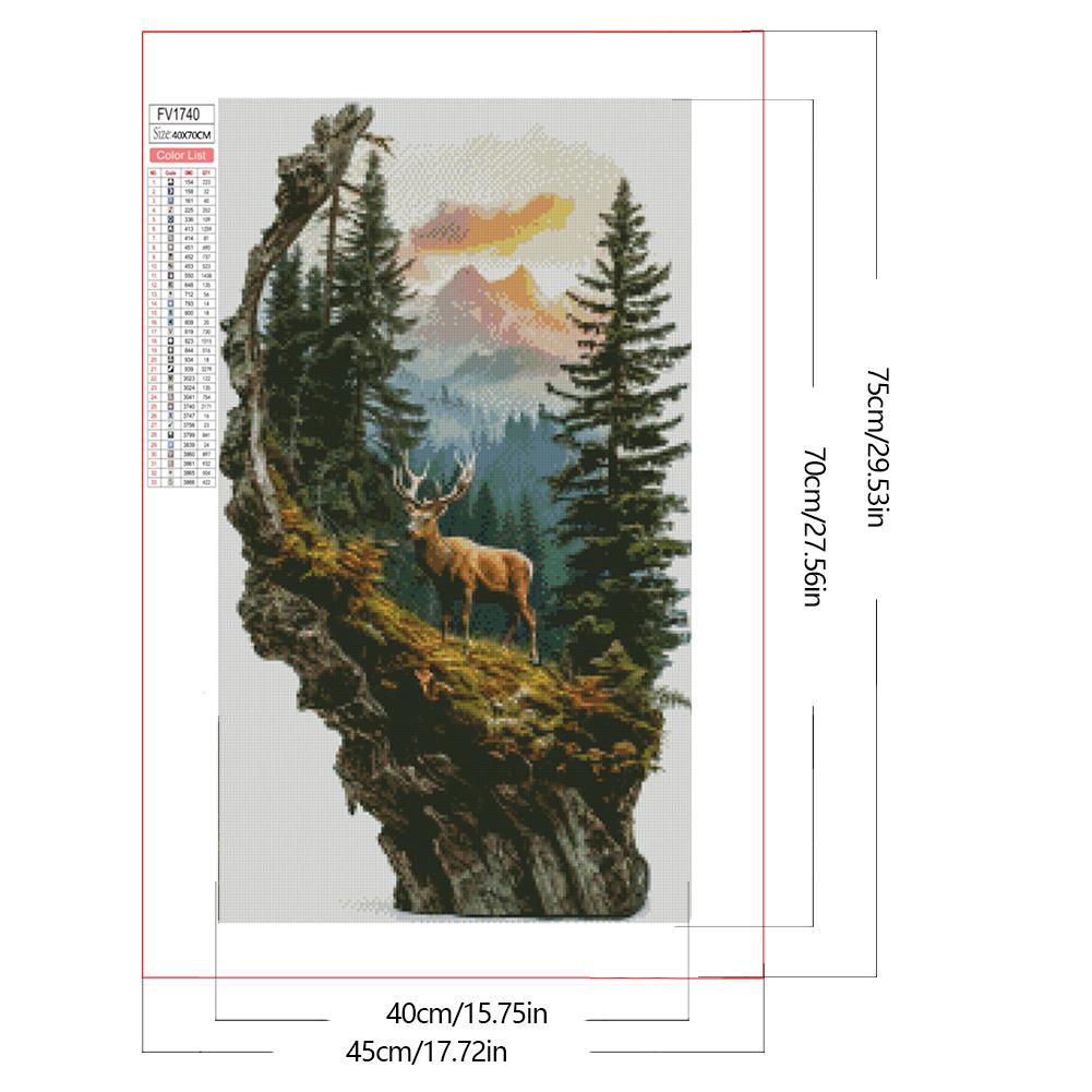 5D DIY Full Square Drill Diamond Painting Animal Kit Home Decor Art 45x75cm